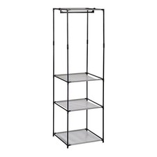 Armadio guardaroba Kipit Nero Grigio Stoffa polipropilene Ferro Plastica 43,5