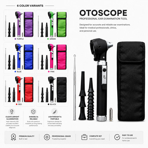 Kit mini otoscopio led - kit,