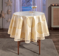 Tovaglia rotonda jacquard oro