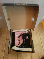 All star converse Sneakers Alte Ragazza Nero Rosa con doppia stringa.