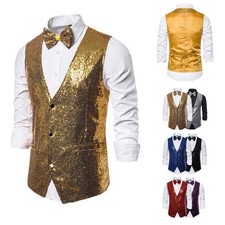 Gilet uomo glitter paillettes