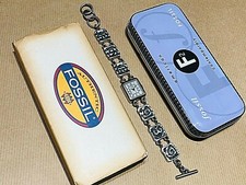 OROLOGIO POLSO FOSSIL EC-8894 DONNA RETTANGOLARE SCATOLA CASSA CM.2x2,3 BRACCIAL