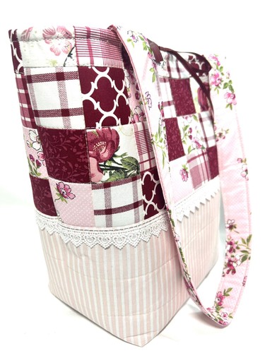 Borsa patchwork trapuntata