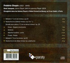 CHOPIN: PIANO PLEYEL 1843 & PIANINO PLEYEL 1834 NEW CD