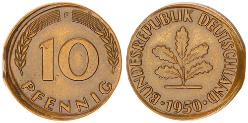 Brd pfennig 1950 j 383 - 1950, j.383