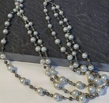 Collana di perle imitazione multifilo 18 pollici lavoro formale matrimonio