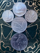   ($)   MONETE IN LIRE DEL 1954 (Serie completa) - REPUBBLICA ITALIANA 1946-2001