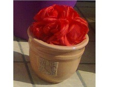 VASO IN TERRACOTTA da giardino vasetto Ø17,5xH14,5 CM + Sfera di roselline rose