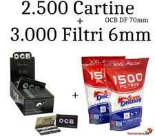 2.500 Cartine OCB Doppia Finestra 70mm + 3.000 Filtri 6mm