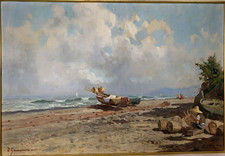 ILLIO GIANNACCINI dipinto originale artista italiano arte impressionista costa Bali