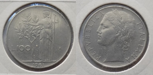 100 lire 1961 minerva - -,