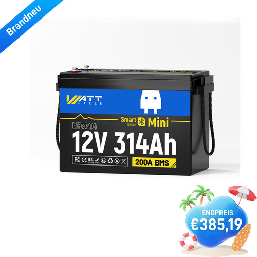 Wattcycle 12v 300ah 314ah - 300ah,