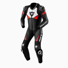 TUTA INTERA Moto Gara Sport REV'IT ARGON 2 TG. 52 Nero-Neon Rosso REVIT