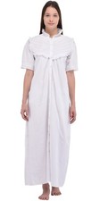 White Cotton Housecoat Plus