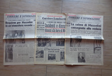 LOTTO QUOTIDIANI FUNERALI BENITO MUSSOLINI 1957