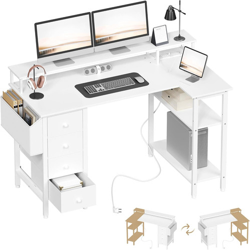 Corner desk with drawers - corner,