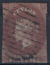 CEYLON 1857-59 Regina Vittoria 6p bruno lilla  us ©