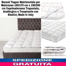 Topper Matrimoniale x Materasso 160/170cm x 190/200 cm Coprimaterasso Trapuntato