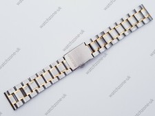 NUOVO CINTURINO OROLOGIO DA UOMO 20 MM BICOLORE ACCIAIO/ORO PLACCATO PER SEIKO (SE-26)