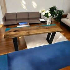 Tavolo da pranzo in resina epossidica 24"x36" legno naturale lusso fatto a mano patio funriture