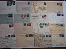 n .16 pezzi con varie affrancature di Democratica annulli meccanici Interi posta