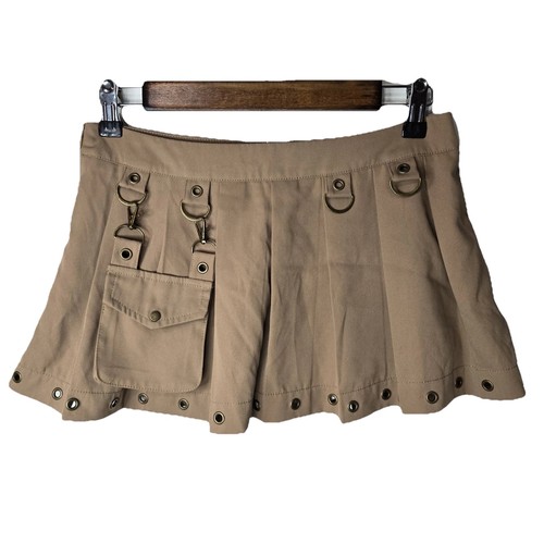 Romwe marrone mini kilt grunge - mini,