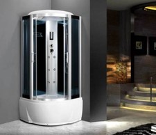 CABINA Doccia vasca Idromassaggio Sauna 90X90 Bagno Turco BLUETOOTH 03 CROMO ITA