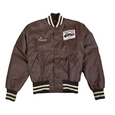 Vintage 70s Brown Satin Bomber