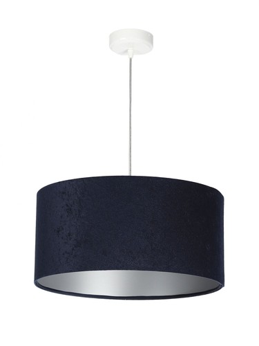 Lampadario blu argento tessuto - lampadario,