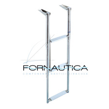 SCALETTA TELESCOPICA IN ACCIAIO INOX AISI 316 DA PLANCETTA 3 GRADINI BIANCHI