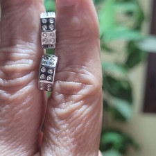 Vintage Orecchini   Cerchietto Dado Oro Bianco 18KT Diamanti