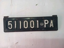 ANTICA  TARGA ANTERIORE  NERA  PALERMO COMPLETA DI PORTATARGA