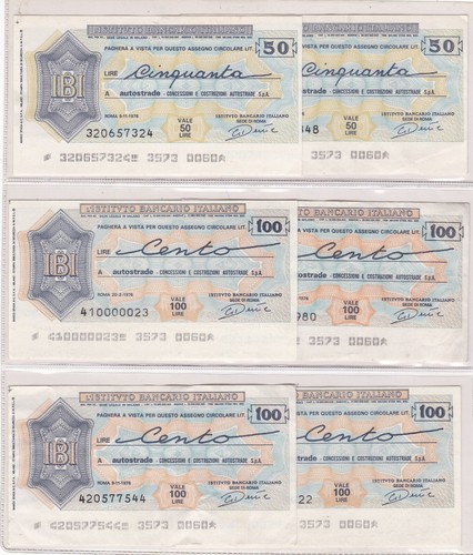 Lotto miniassegni lire 50 - miniassegni,