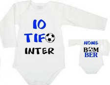 Body lungo neonato stampa IO TIFO INTER personalizzato nome bimbo bimba regalo