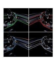 Striscia Strip Led Per Interni Auto A 12v Fibra Ottica Luce Decorativa Atmosfera