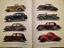 1940 Vecchie tavole d'epoca auto Fiat 1100, 1500, 2800 Lancia Aprilia, Alfa 2300