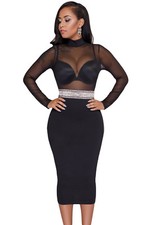 LC61923 Abito Longuette Nero