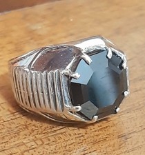 Anello Argento Uomo 925 onice  solitario sigillo Ring Man Sterling Onyx $