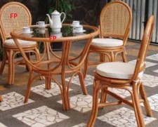 SET Tavolo D90 +4 Sedie Rattan