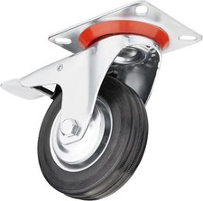 Ruota per carrello girevole rotella 200mm con freno 360Â° Piastra Di Fissaggio