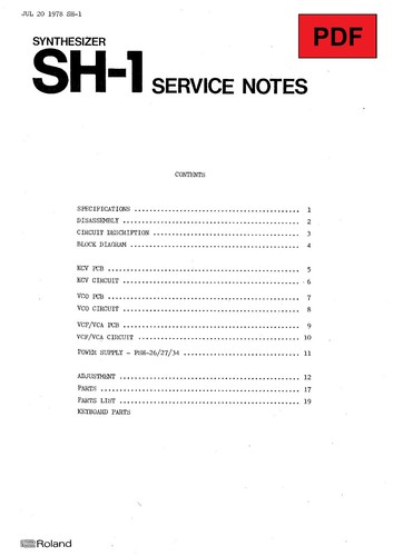 Roland service manual - sh-1,