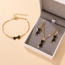 Set gioielli donna gatti oro