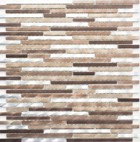 Mosaico mix alluminio rame - alluminio, /
