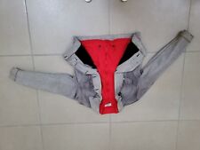 giubbotto Armani di jeans grigio con interno rosso in pile removibile