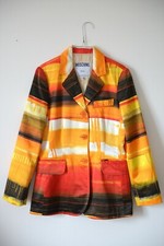 Completo giacca gonna Moschino Jeans vintage sunset spray rosso giallo arancione