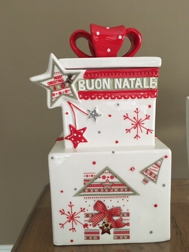 Barattolo ceramica natalizio