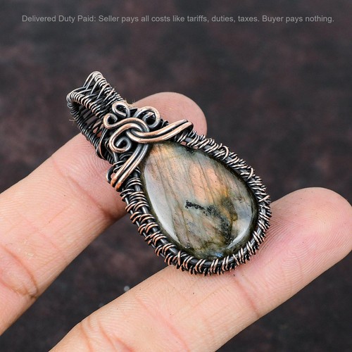 Copper pear labradorite stone - copper,