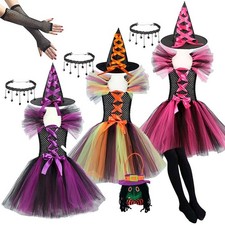 ?‍♀️ Costume Strega Viola Bambina + Accessori ? Vestito Cosplay Halloween