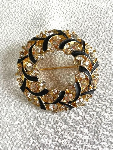 Spilla fiore cristallo oro