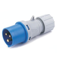 Spina Elettrica Industriale Volante Blu 2poli + t cee ip44 - 16a 220v colore blu